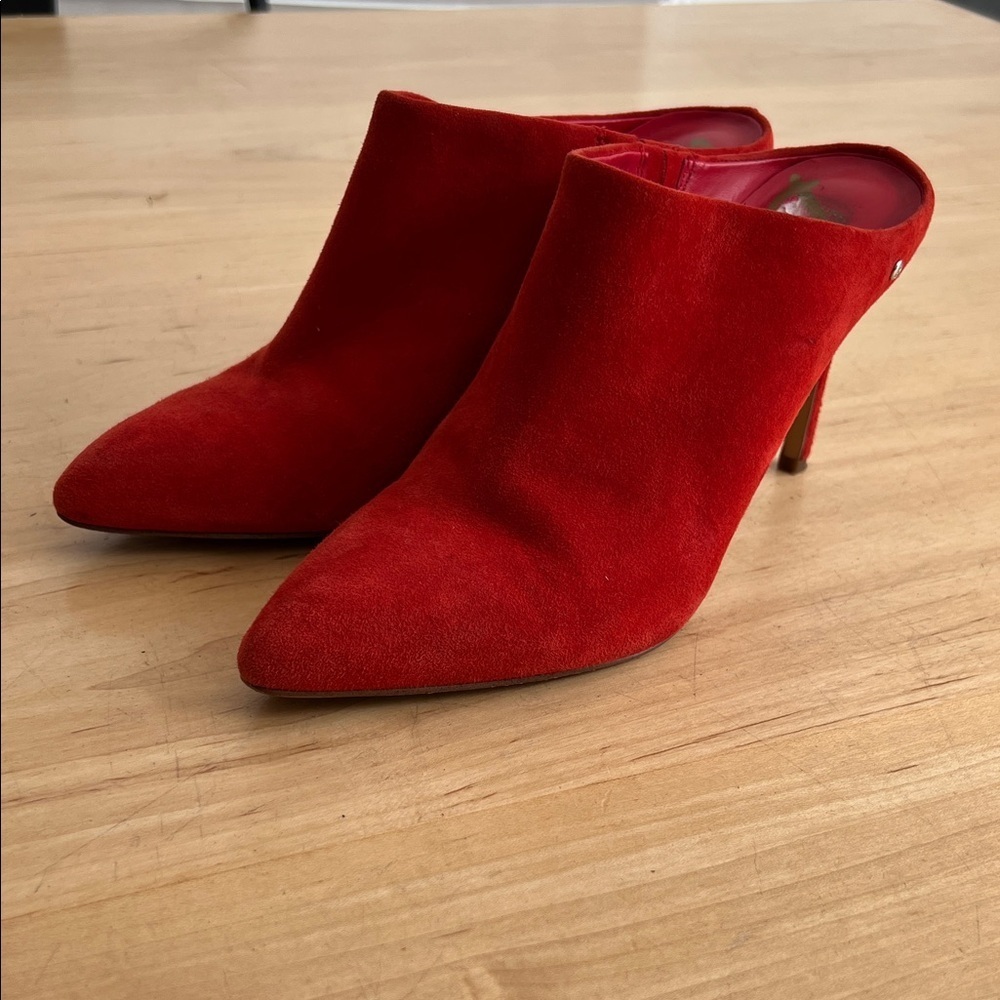 Sam Edelman Red Suede Mules
